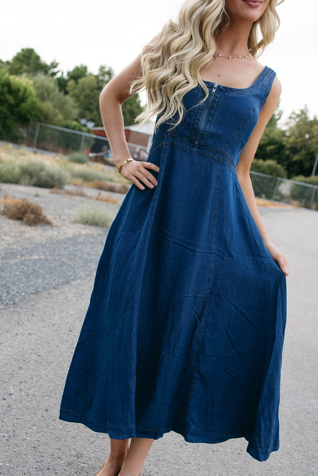 Zip Happens Denim Dress