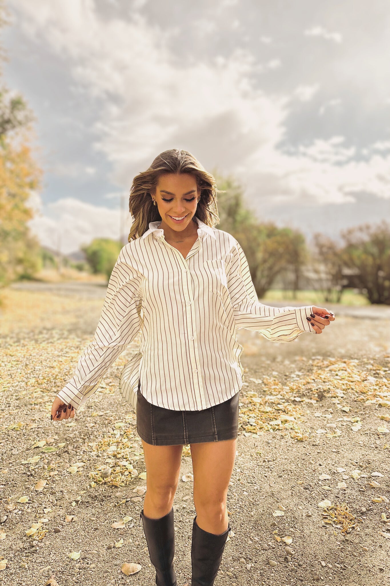 Vertical Vogue Collared Shirt - FINAL SALE