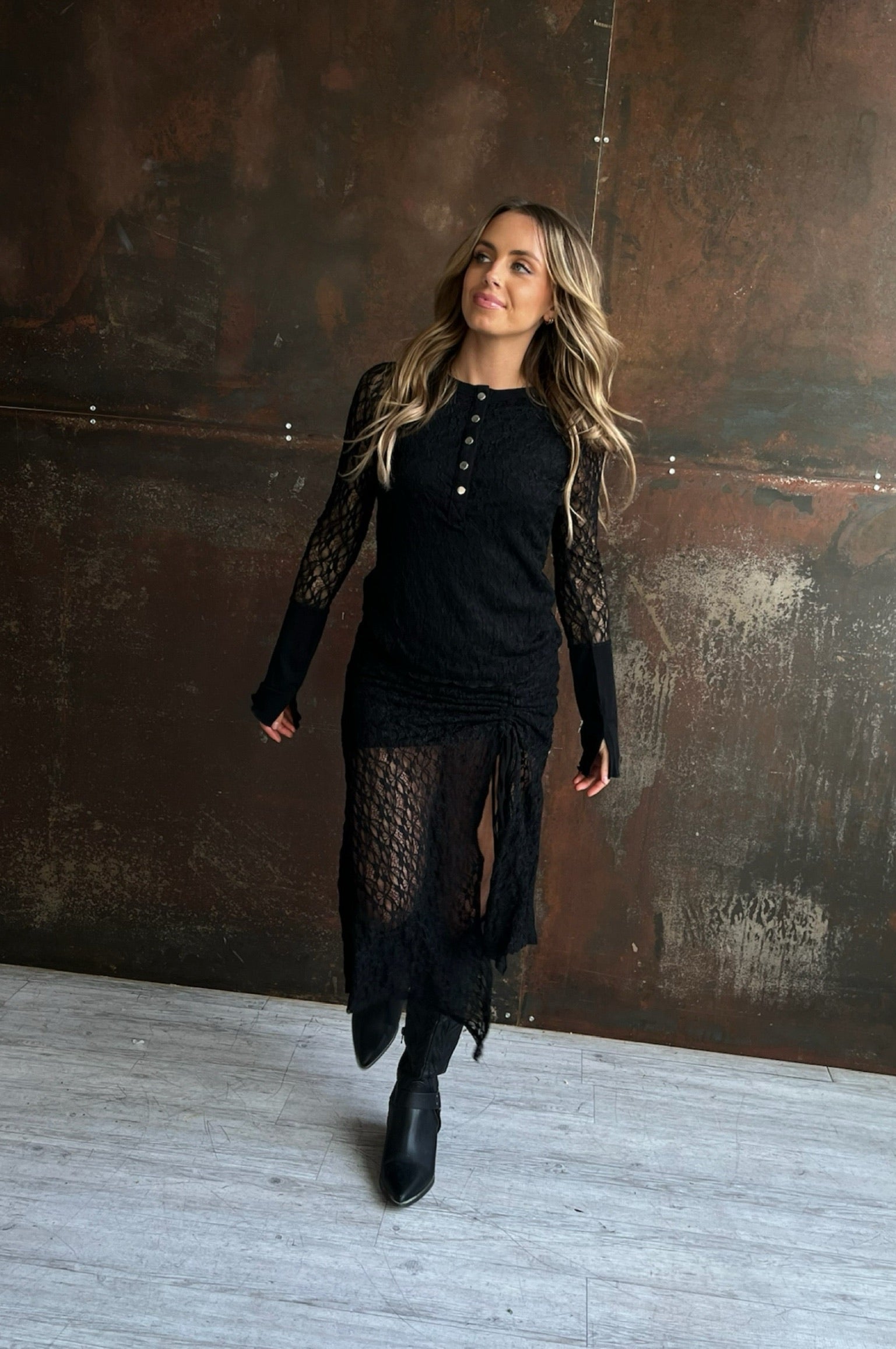 Neon Moon Lace Henley