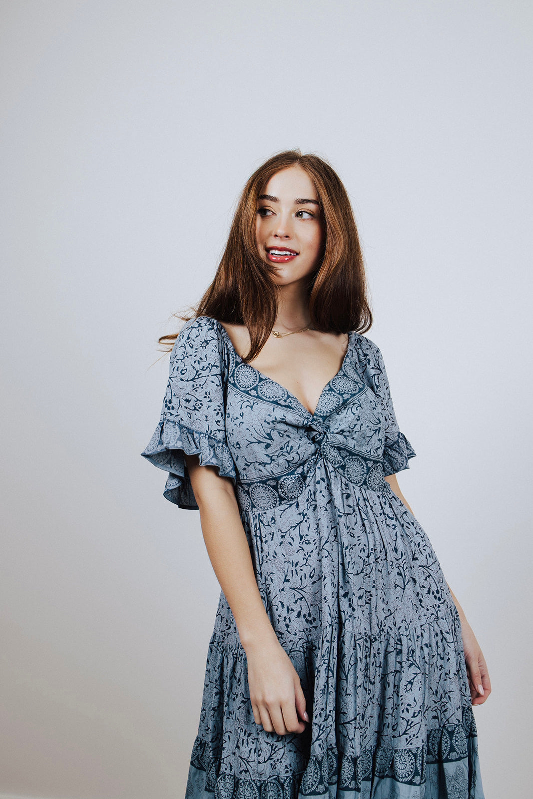 Bluebell Twist Front Dress - FINAL SALE
