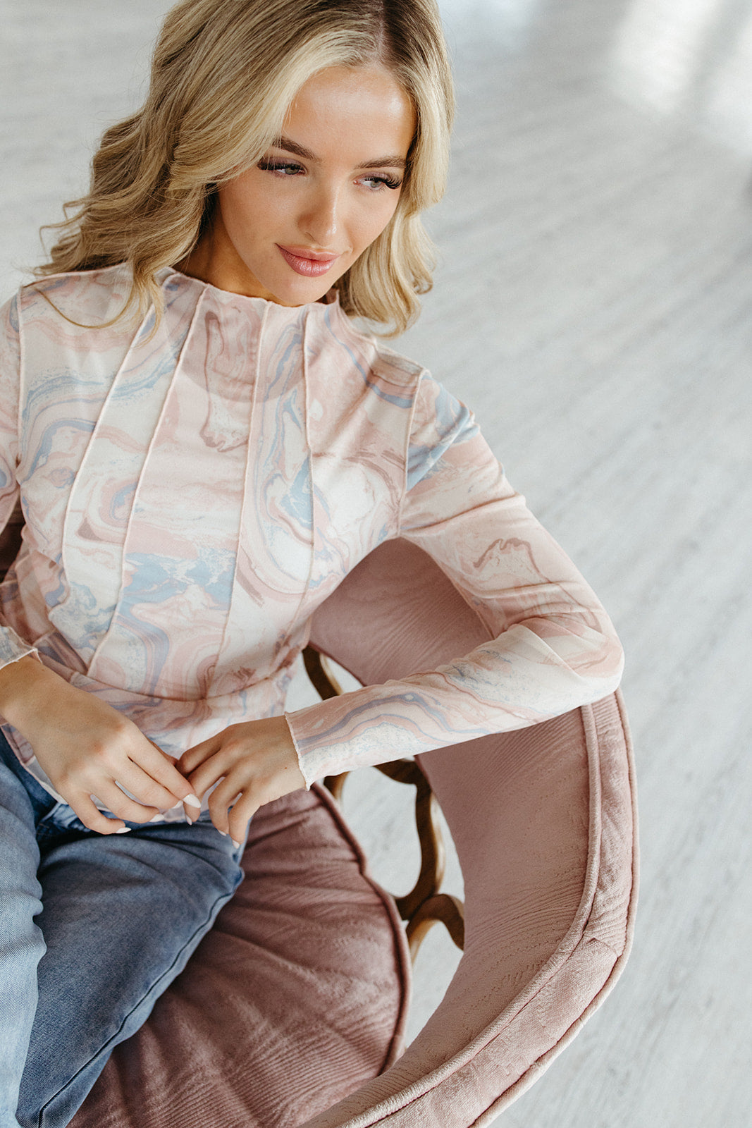 Marble Mist Mesh Top