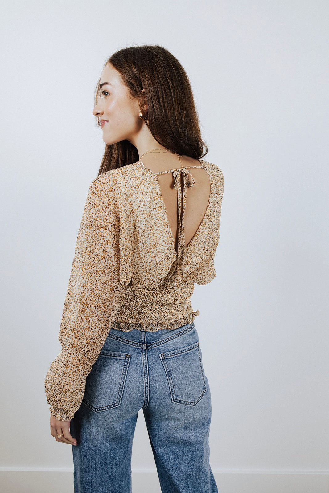 Salted Caramel Floral Blouse