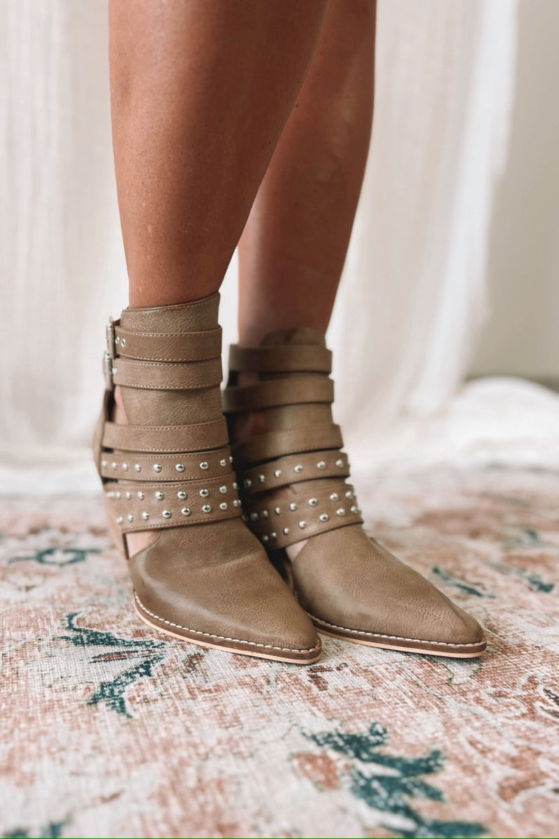 Studded strap ankle sales boots