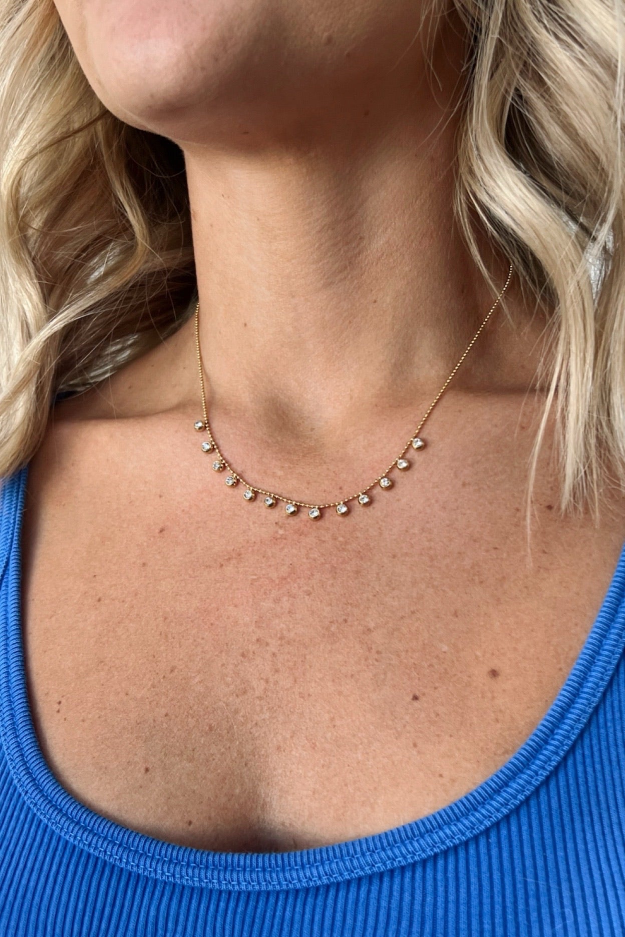 The Line Drop Dangle Crystal Necklace