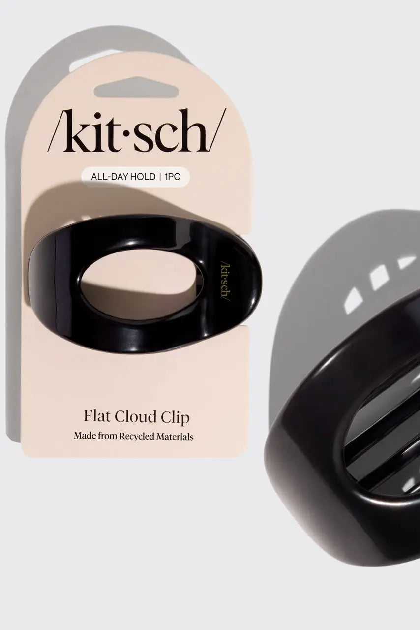Kitsch flat cloud clip. Size medium. Black