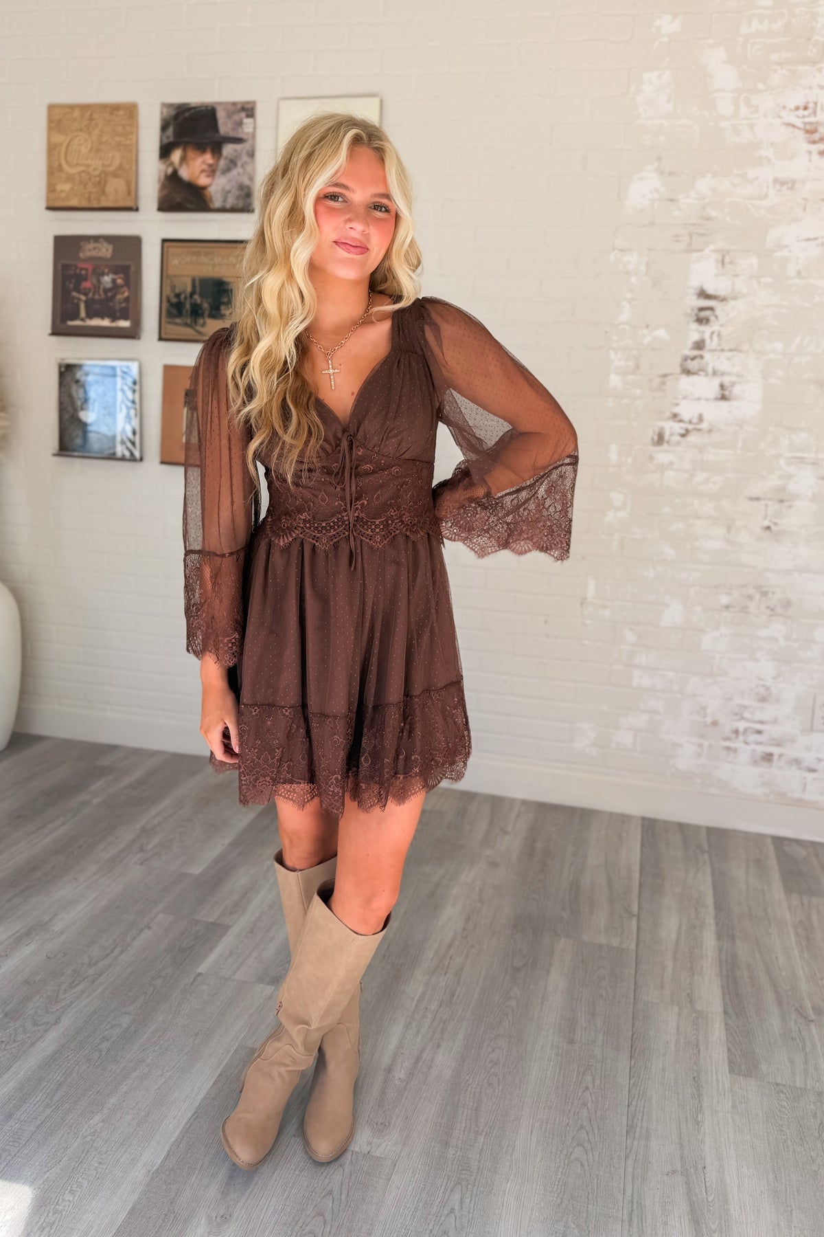 Love Me Reckless Dotted Mesh Dress