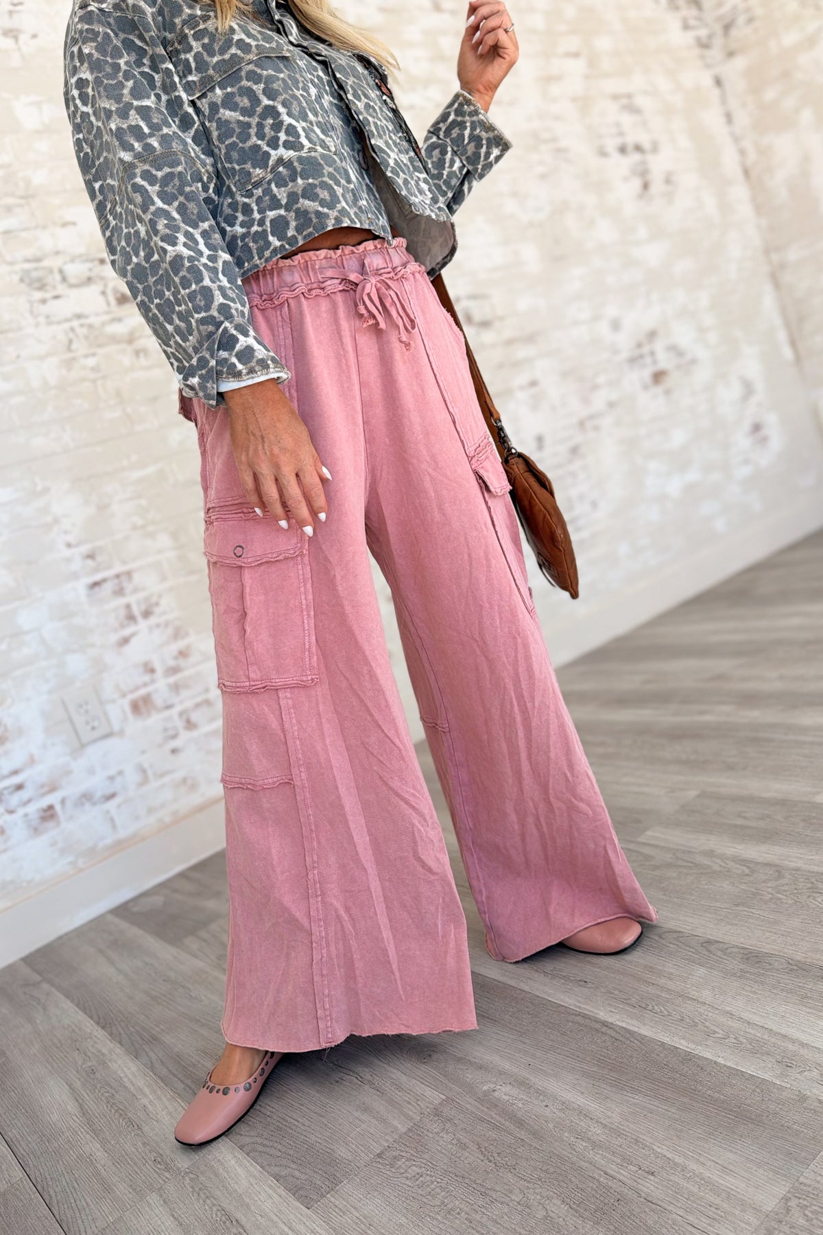 Probably Late Wide Leg Cargo Pants