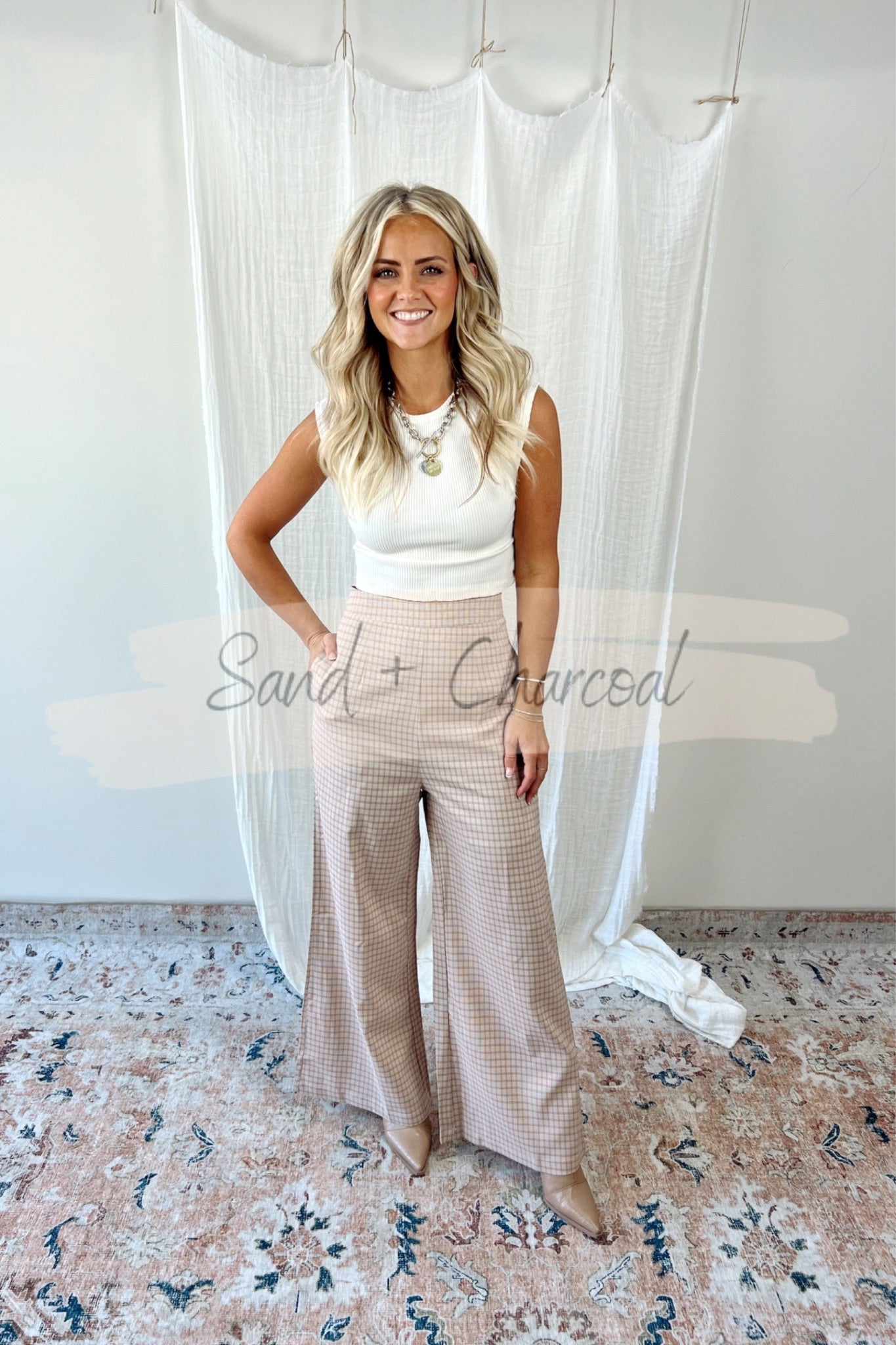 Clancey Plaid Wide Leg Pants - FINAL SALE