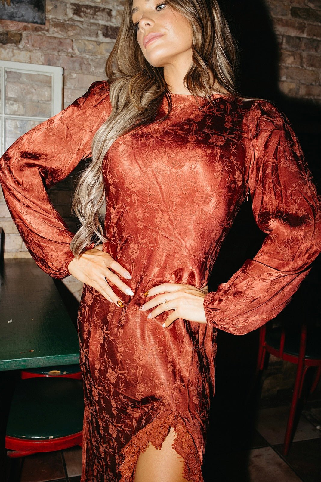 ASTR Ilaria Jacquard Midi Dress