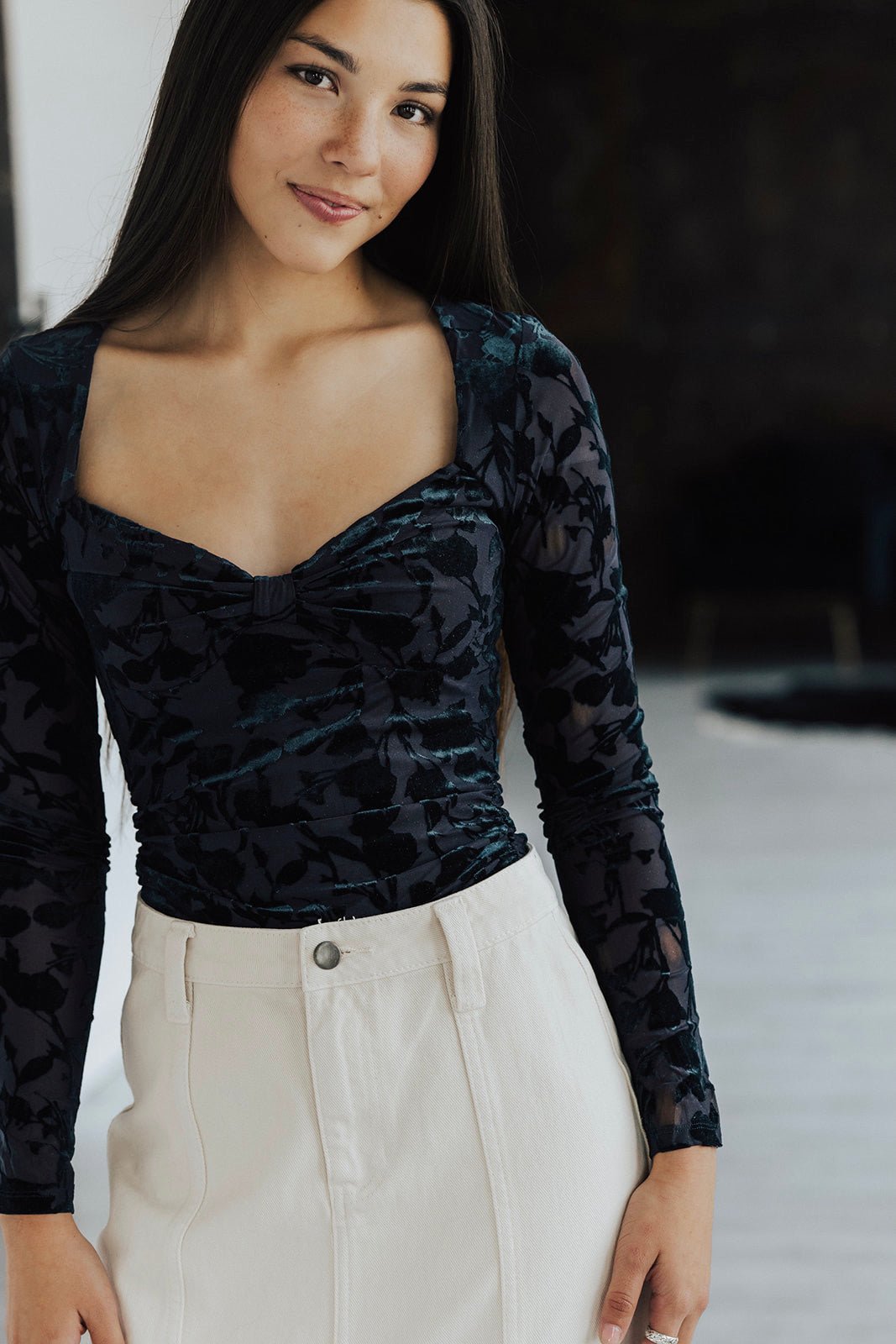 Astr Ren Velvet Burnout Top Lux Collection - FINAL SALE