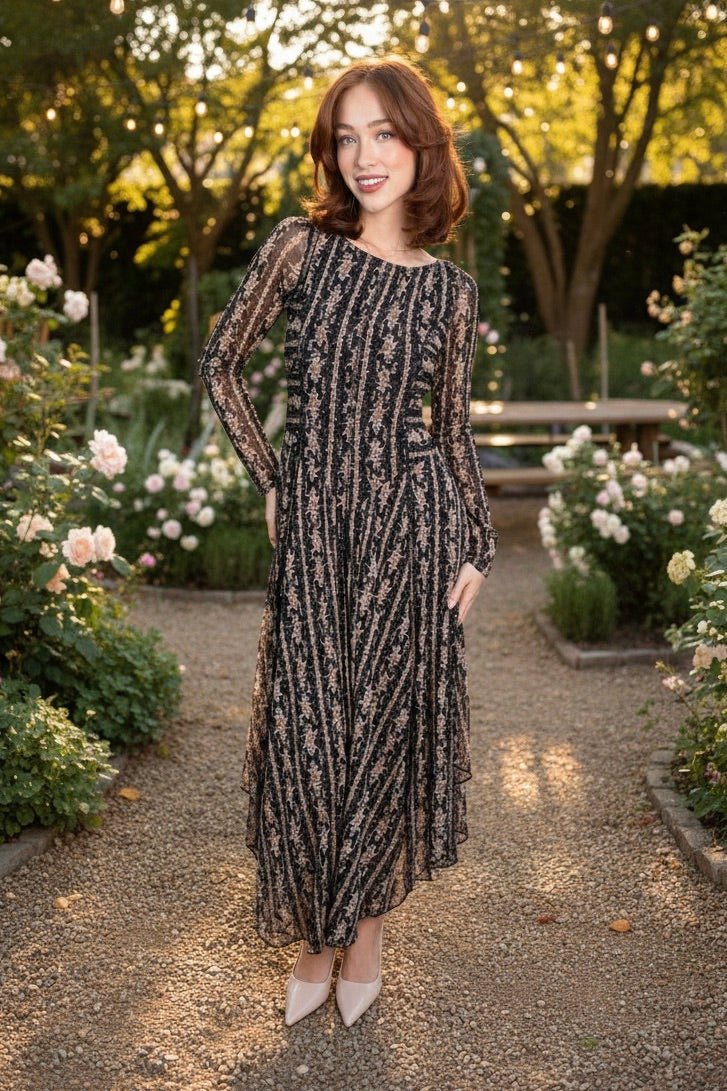 Blacklist Bloom Midi Dress Small / Black/Floral Blacklist Bloom Midi Dress Small / Black/Floral