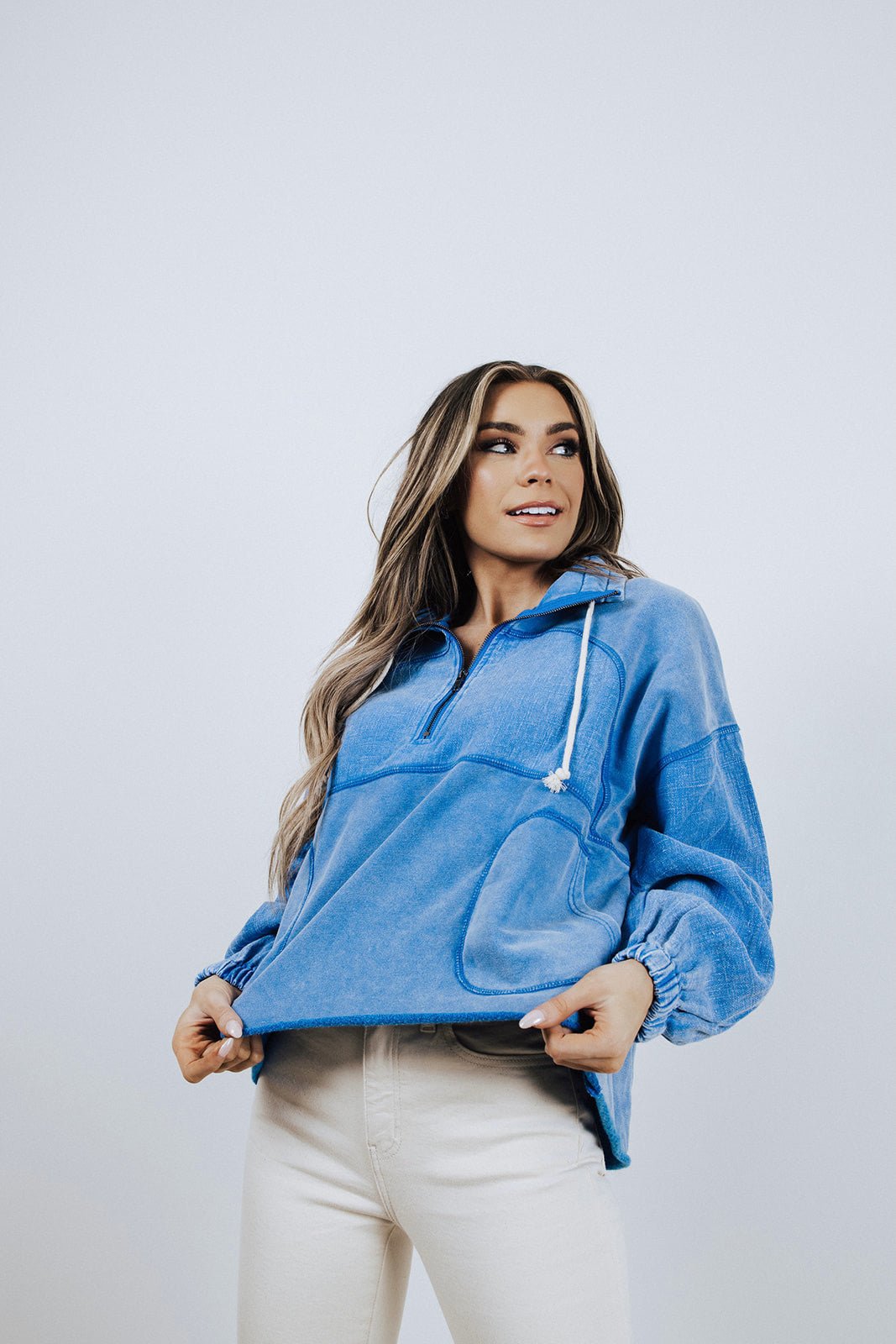 Blaine Washed Half Zip Pullover Lux Collection - FINAL SALE