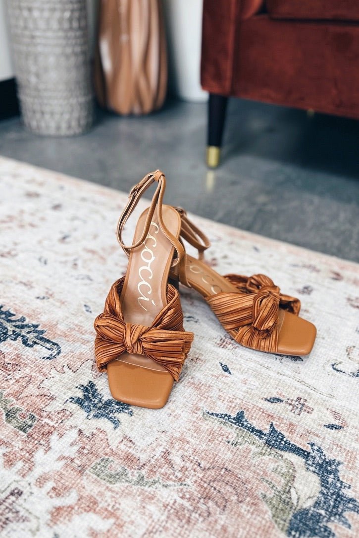 Bridget Pleated Bow Heeled Sandals - FINAL SALE