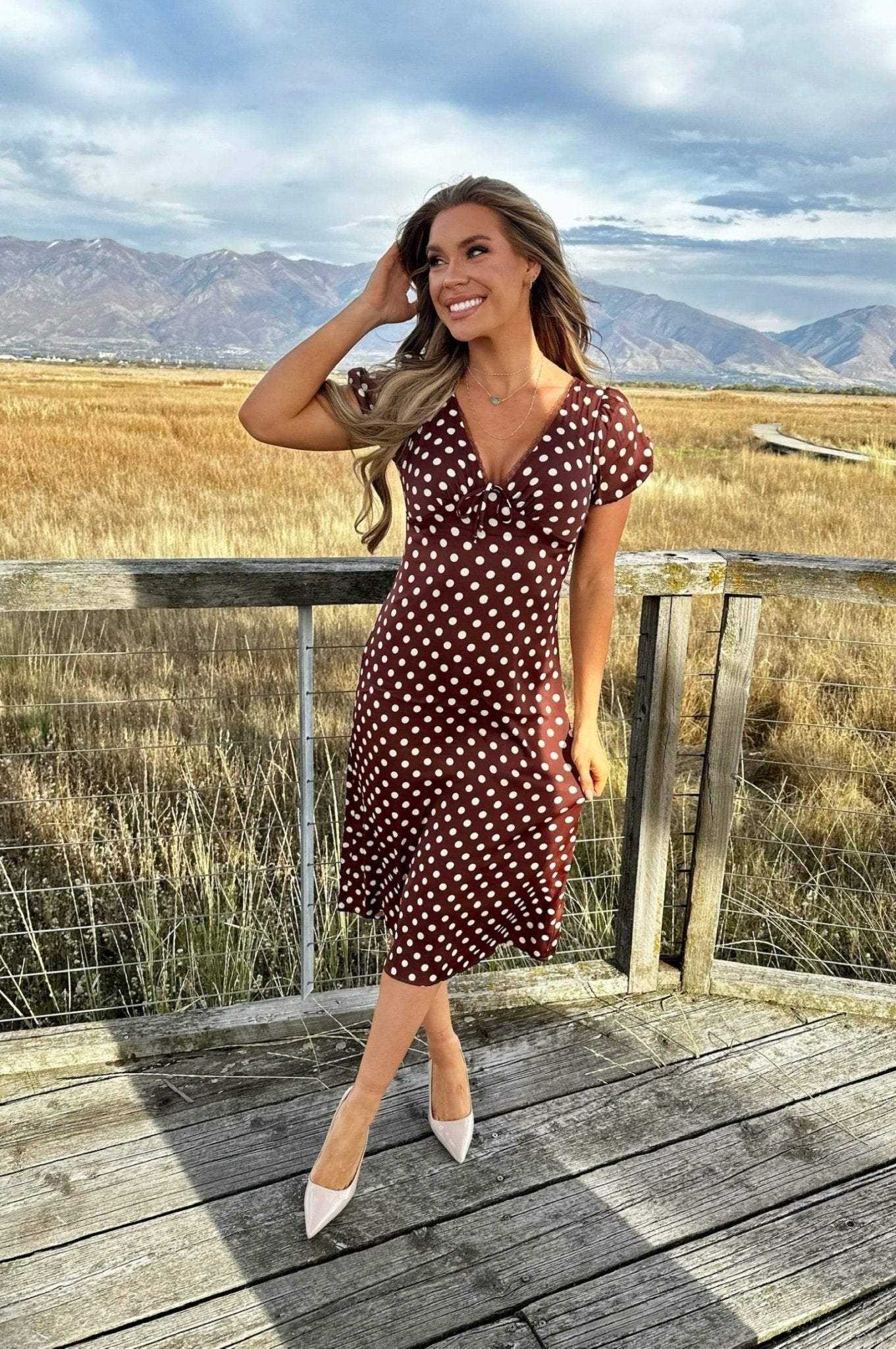 Brownstone Dots Midi Dress Brownstone Dots Midi Dress