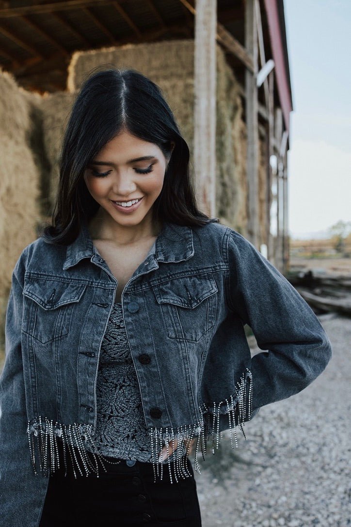 Bryson Rhinestone Cropped Jacket - FINAL SALE