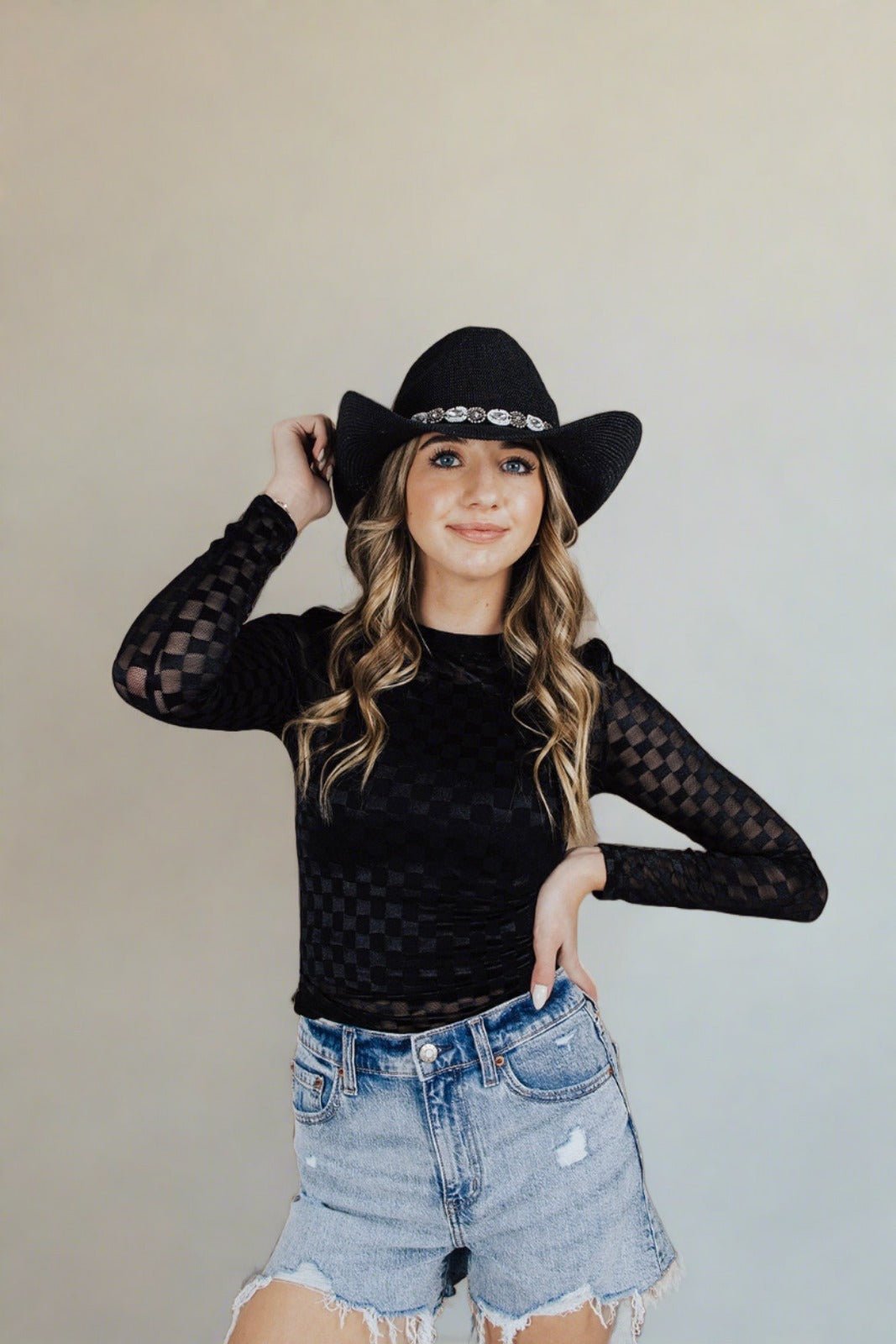 Checked Out Mesh Top - FINAL SALE