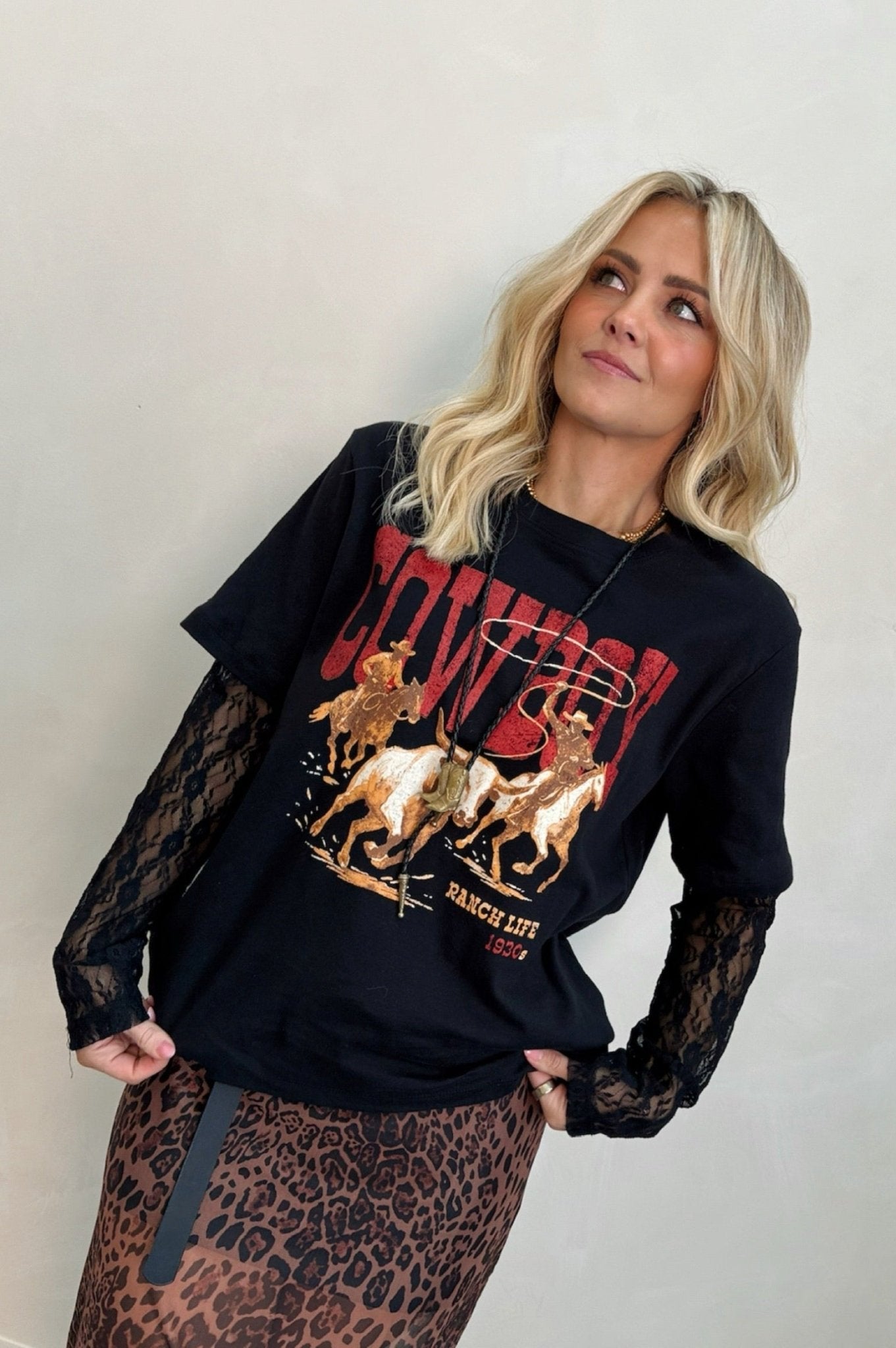 Cowboy Ranch Life Graphic Top