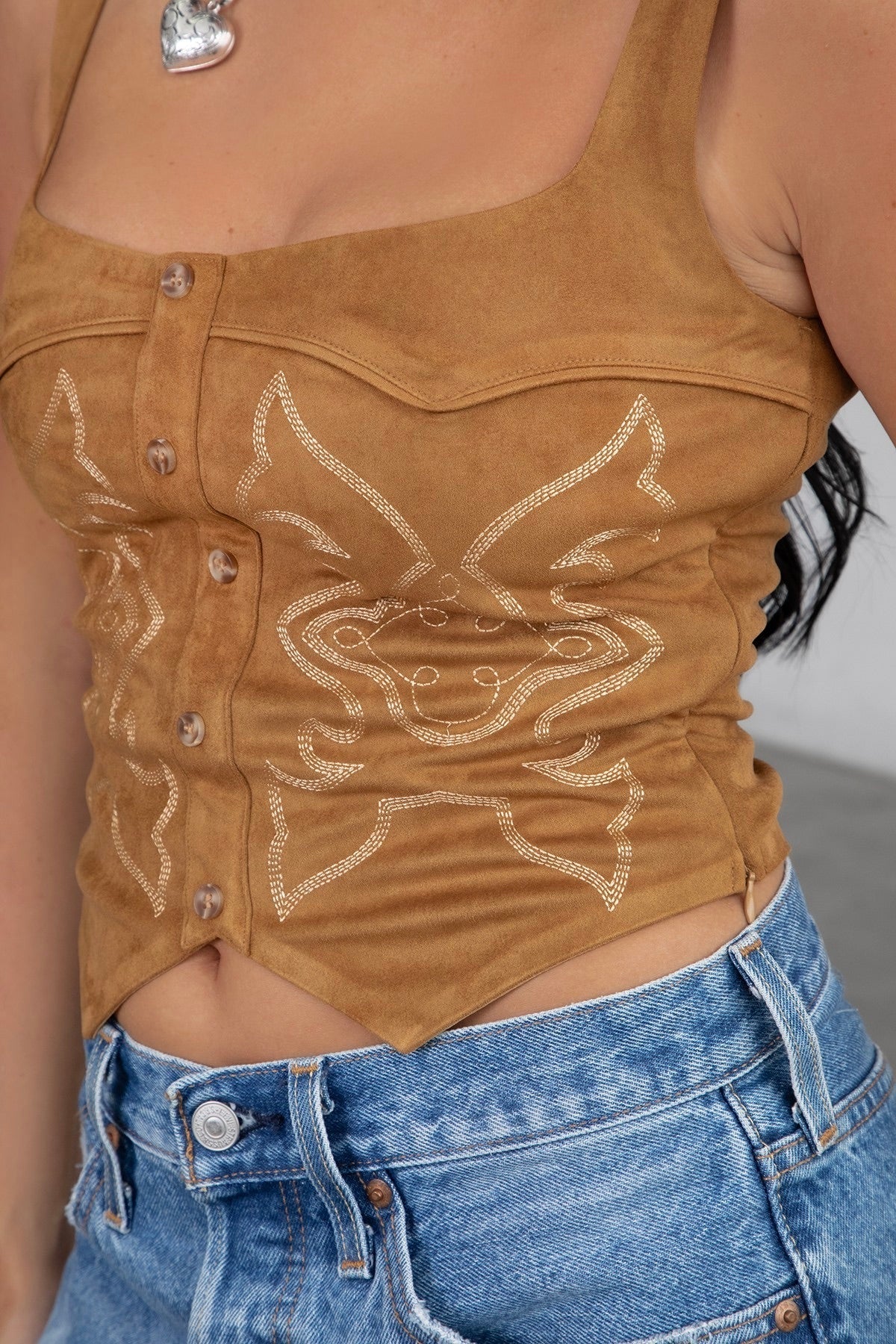 Cowgirl Code Suede Crop Top