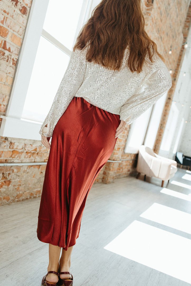 Cranberry Spice Midi Skirt - FINAL SALE
