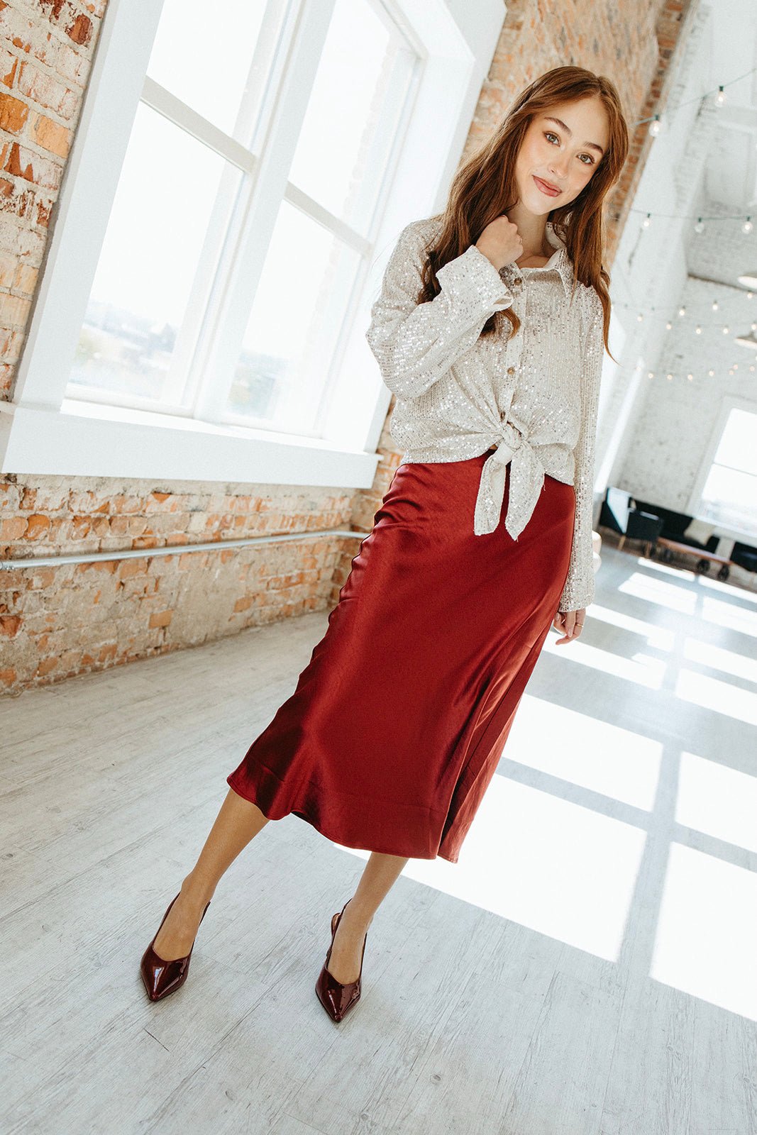 Cranberry Spice Midi Skirt - FINAL SALE