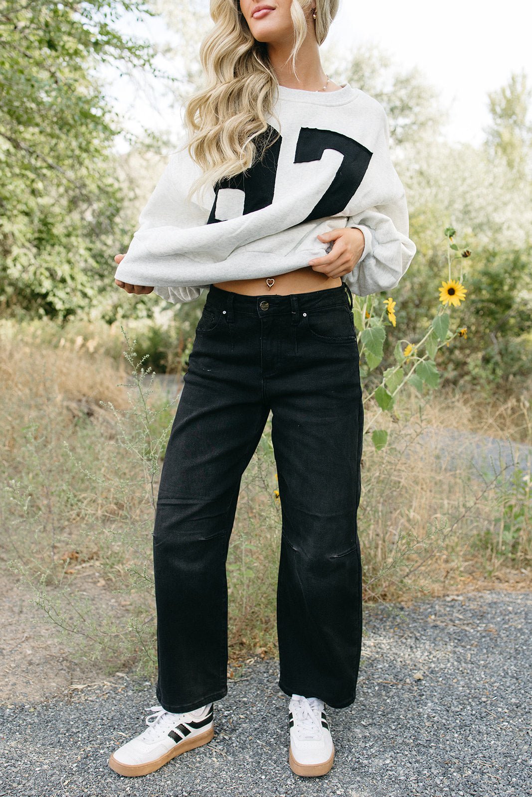 Dark Matter Crop Wide Leg Jeans