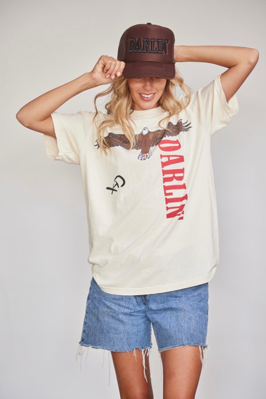 DARLIN' Brown Trucker Hat, Trucker hat with darlin embroidery, trucker hat with darlin graphic, womens trucker hat