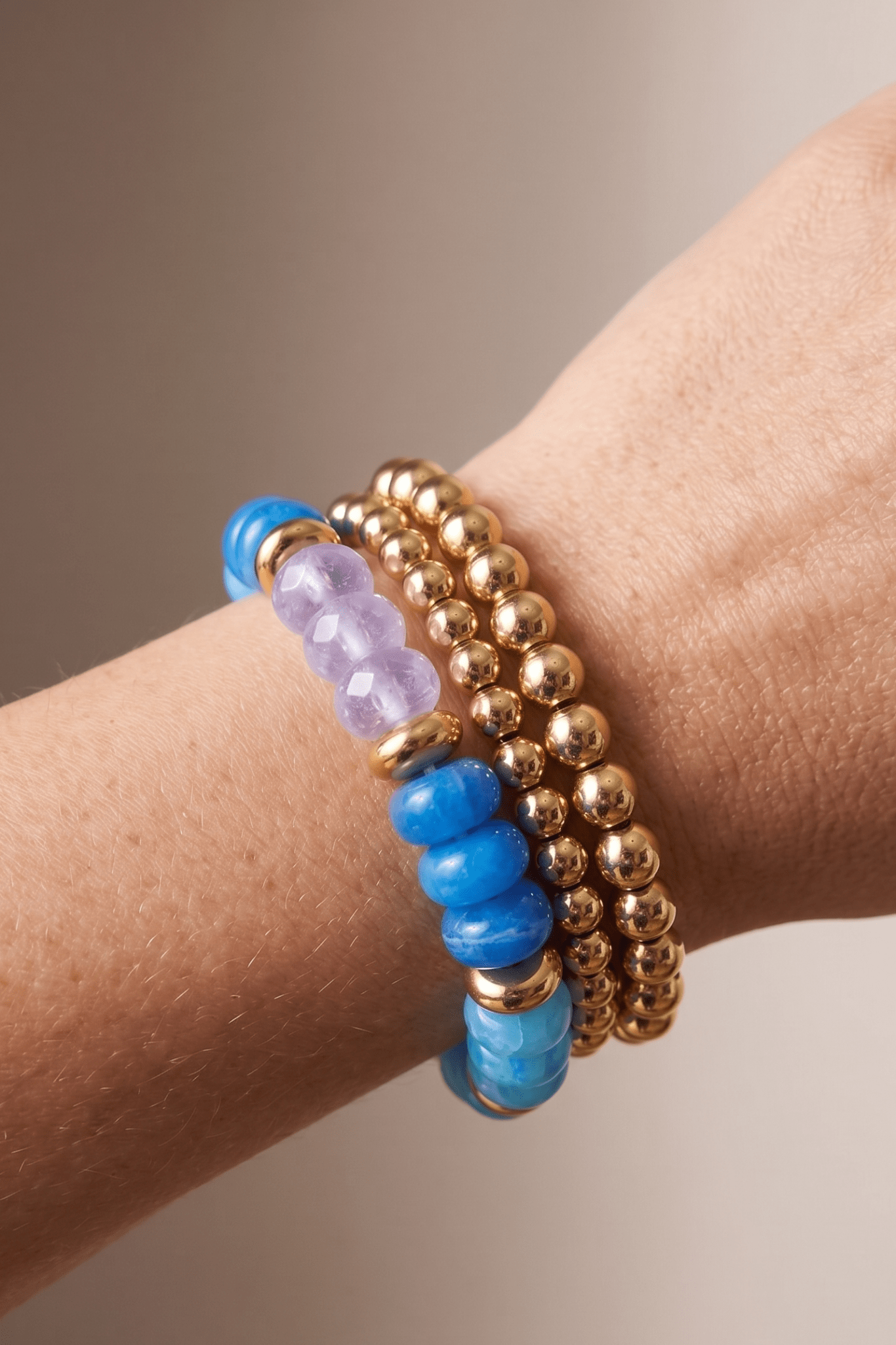 Blue Beaded bracelet stack. Americana jewelry, 4th July accessoriesv