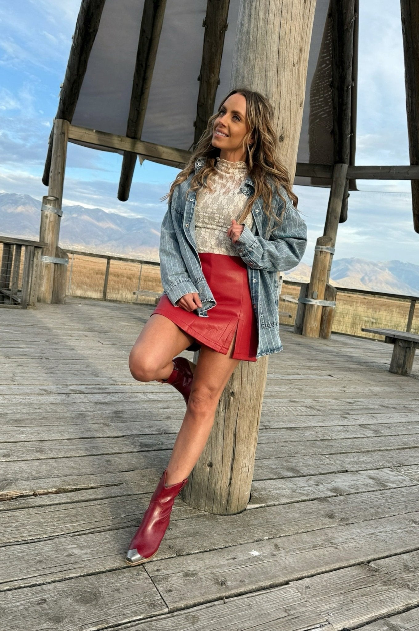 Easy Lines Striped Denim Shacket