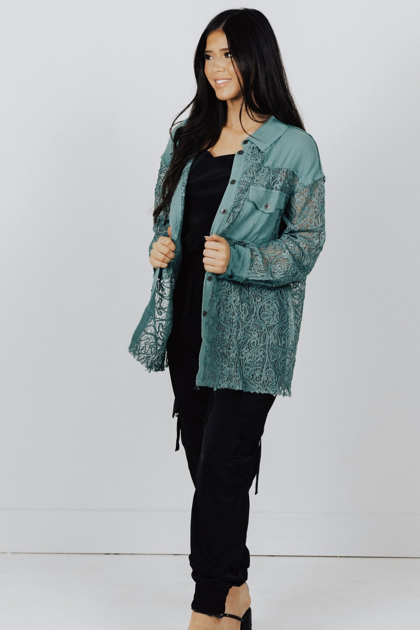 Ellison Lace Button Down Shirt - FINAL SALE