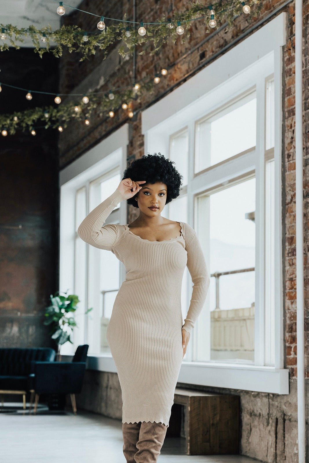 Eve Scallop Hem Bodycon Dress - FINAL SALE