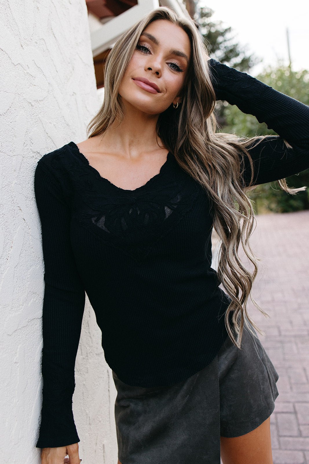 Free People Butterfly Cuff Top XSmall / Sugar Swizzle Free People Butterfly Cuff Top XSmall / Sugar Swizzle