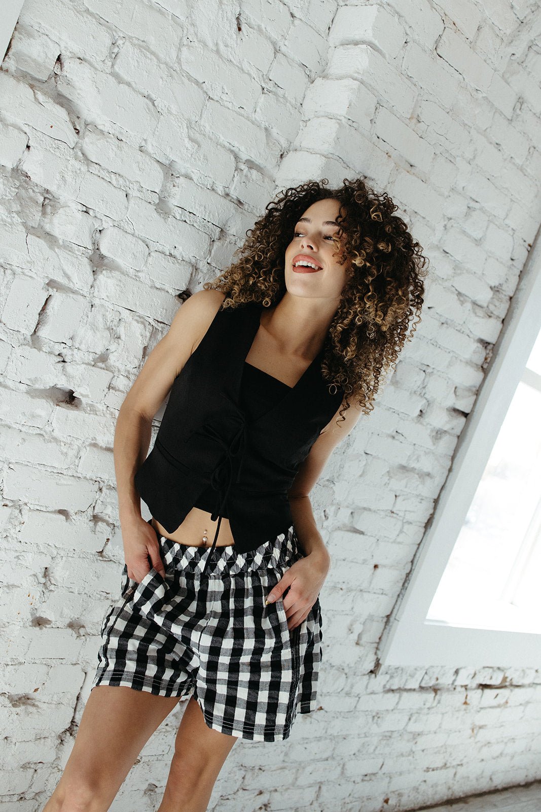 Free People Get Free Seersucker Pull-On Shorts