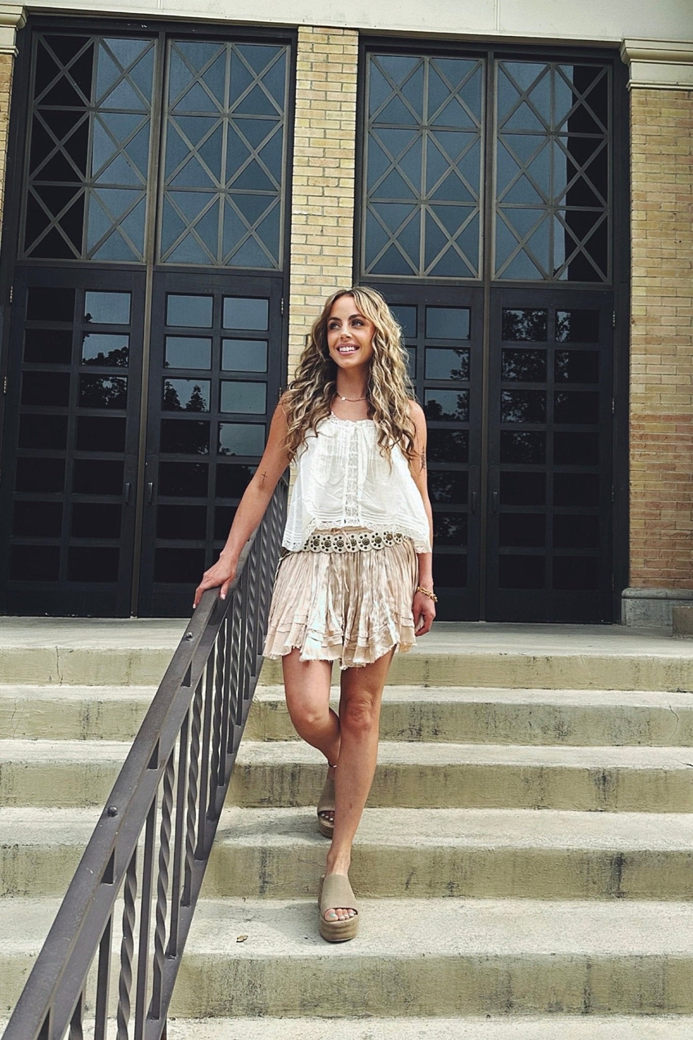 Free People One Third Charm Shine Mini Skirt