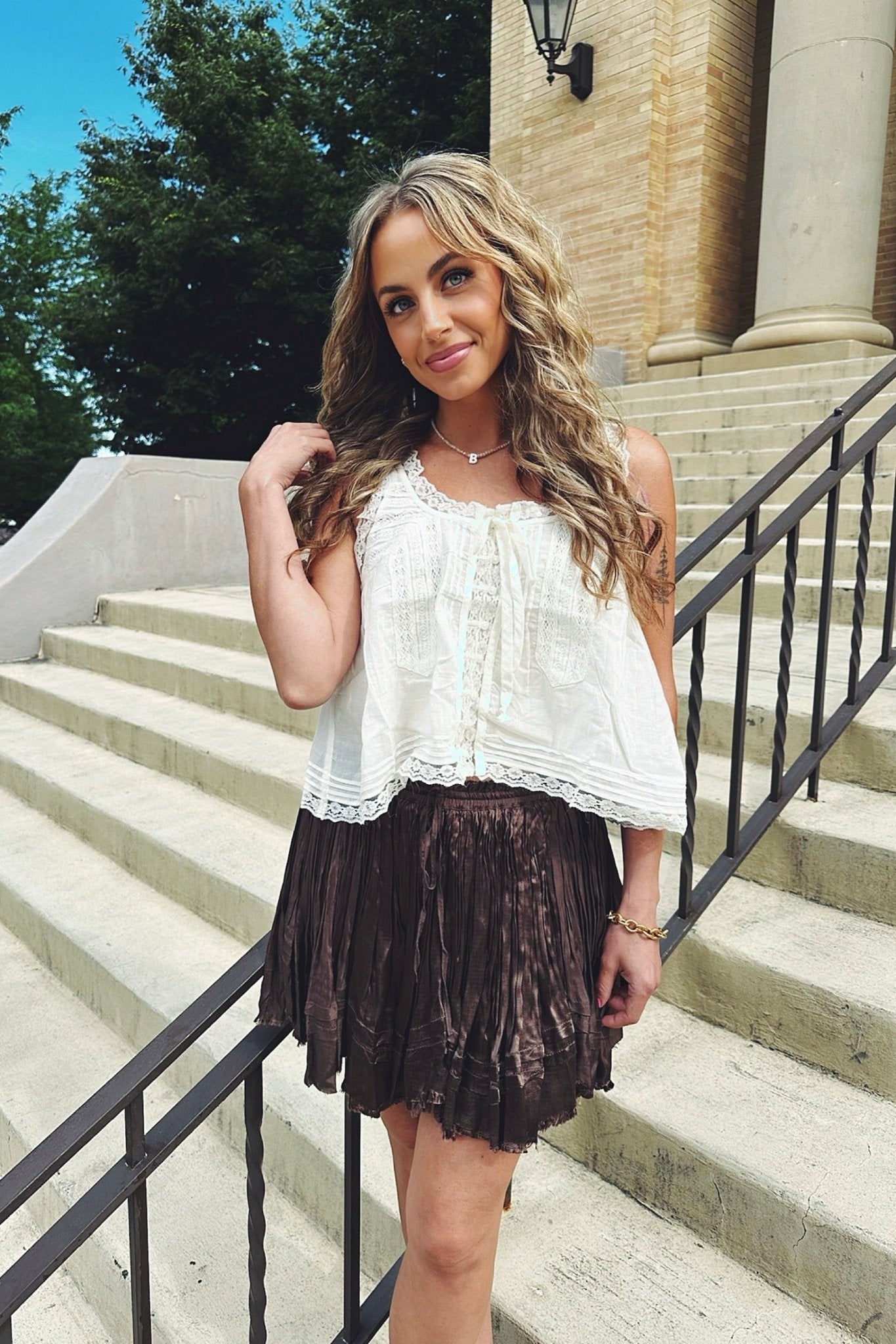 Free People One Third Charm Shine Mini Skirt