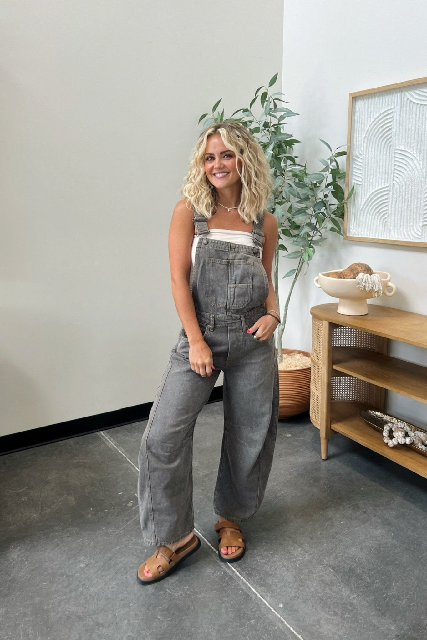 Free People We The Free Good Luck Barrel Overalls