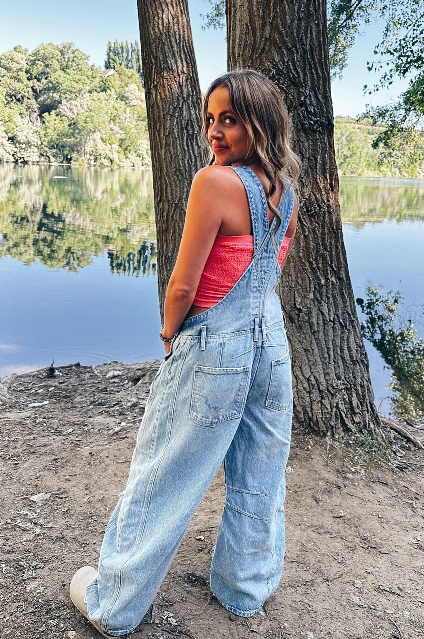 Free People We The Free Good Luck Barrel Overalls