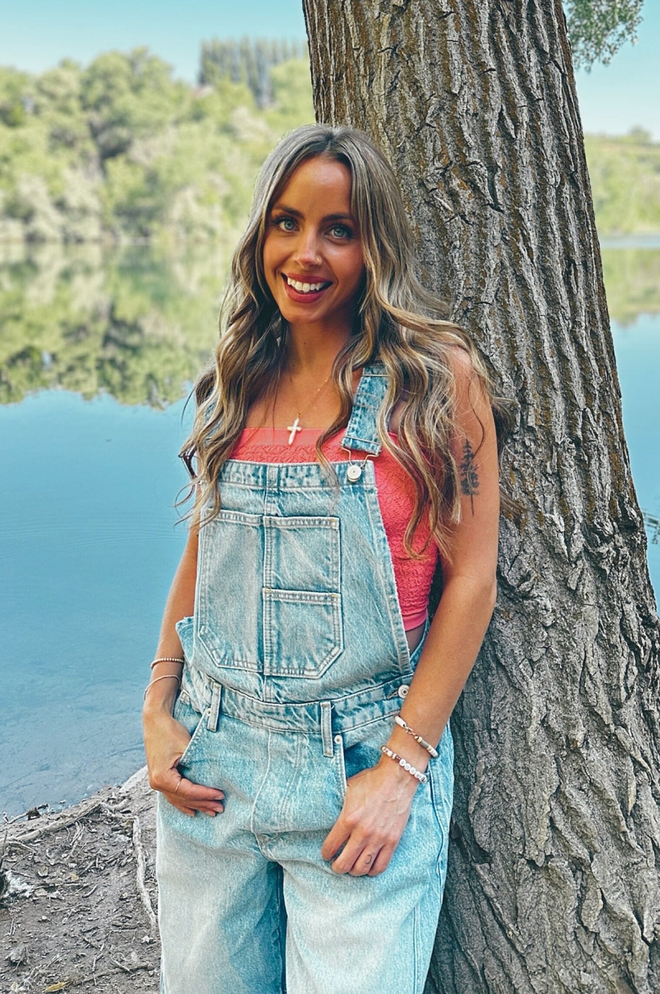 Free People We The Free Good Luck Barrel Overalls