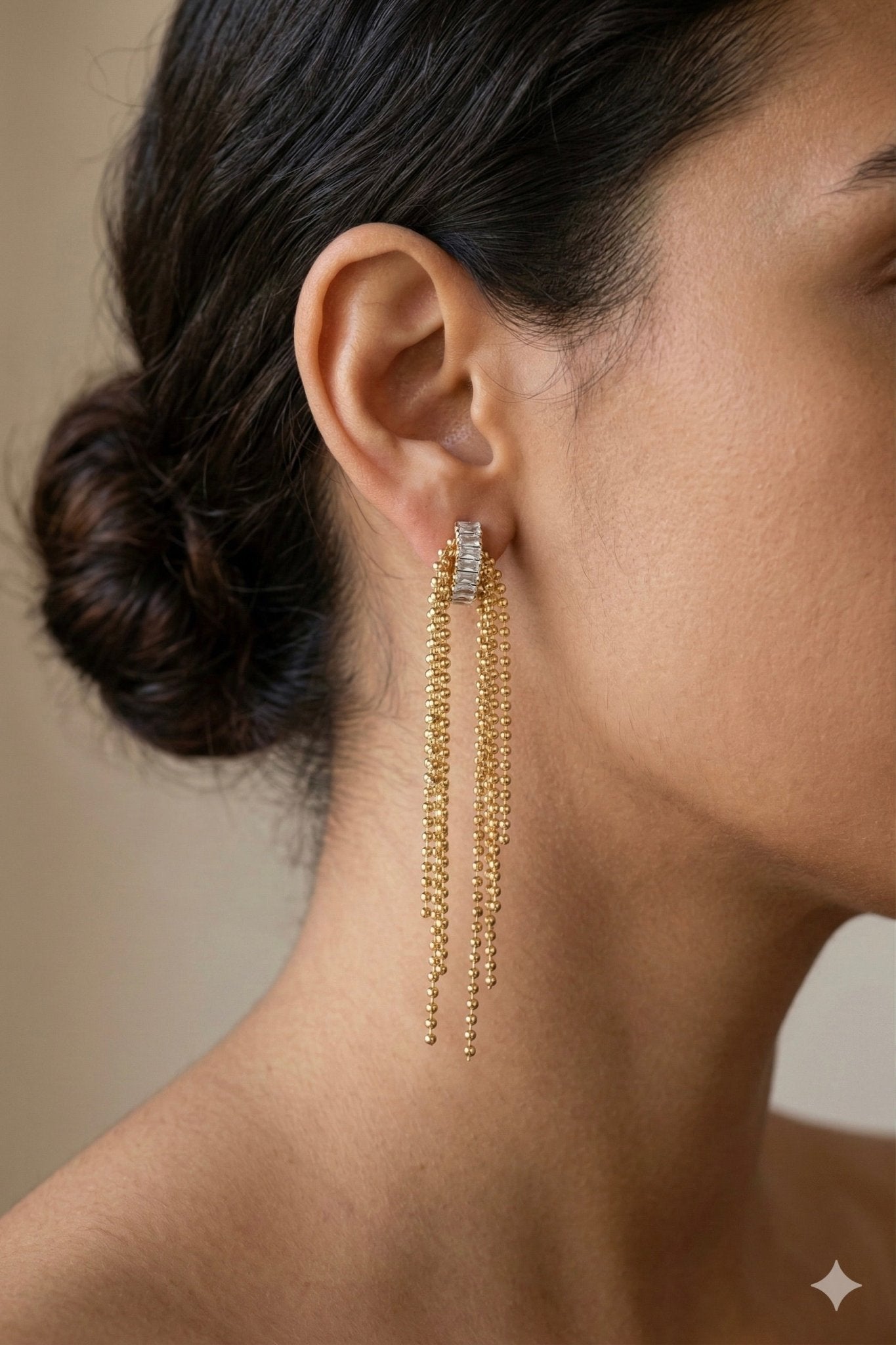 Golden Charm Tassel Earrings