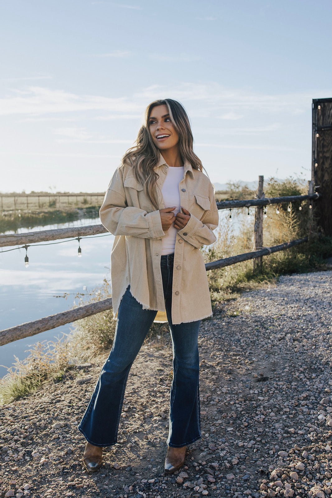 Heather Corduroy Shacket - FINAL SALE