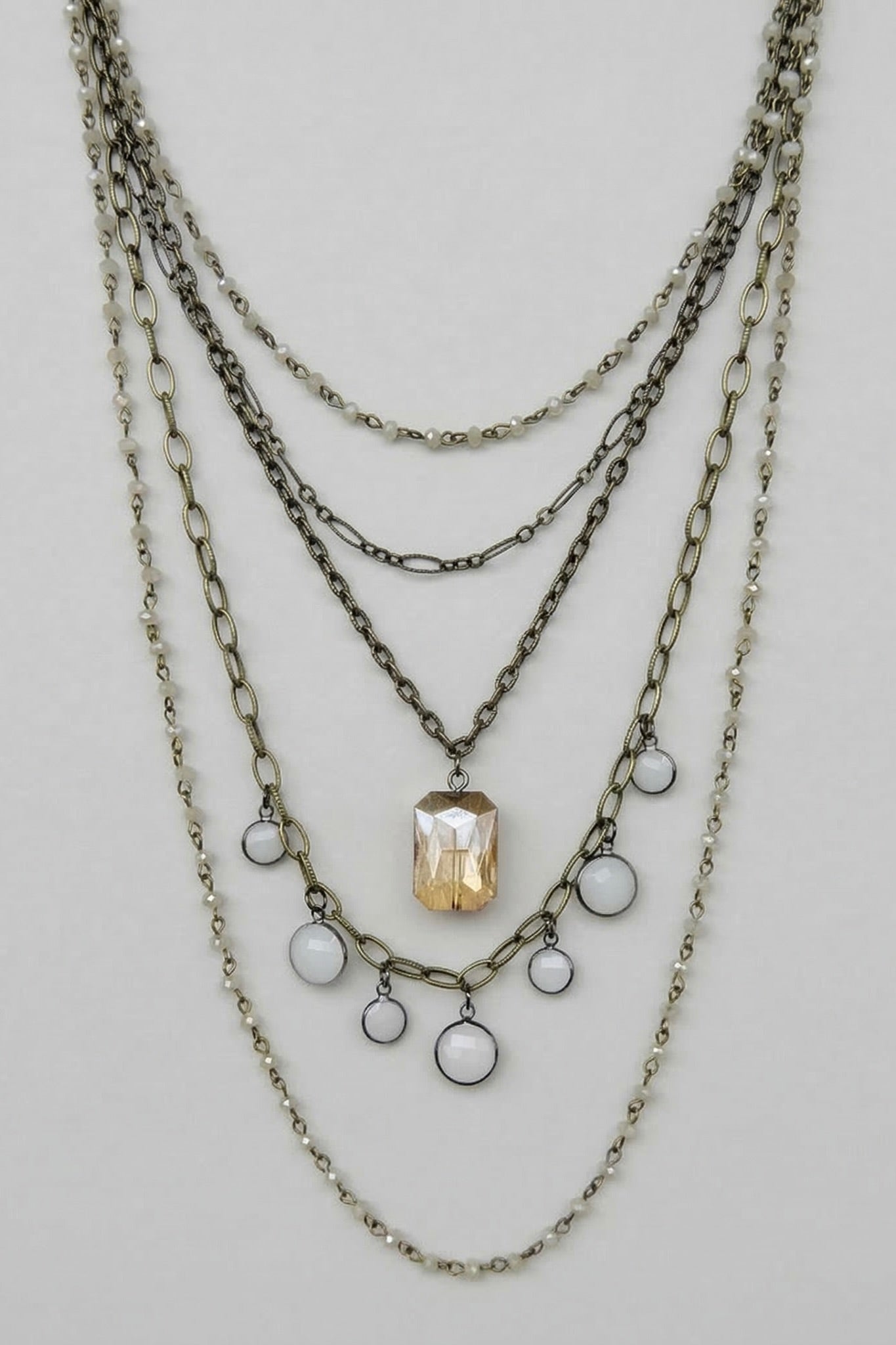 multi layer and stone necklace
