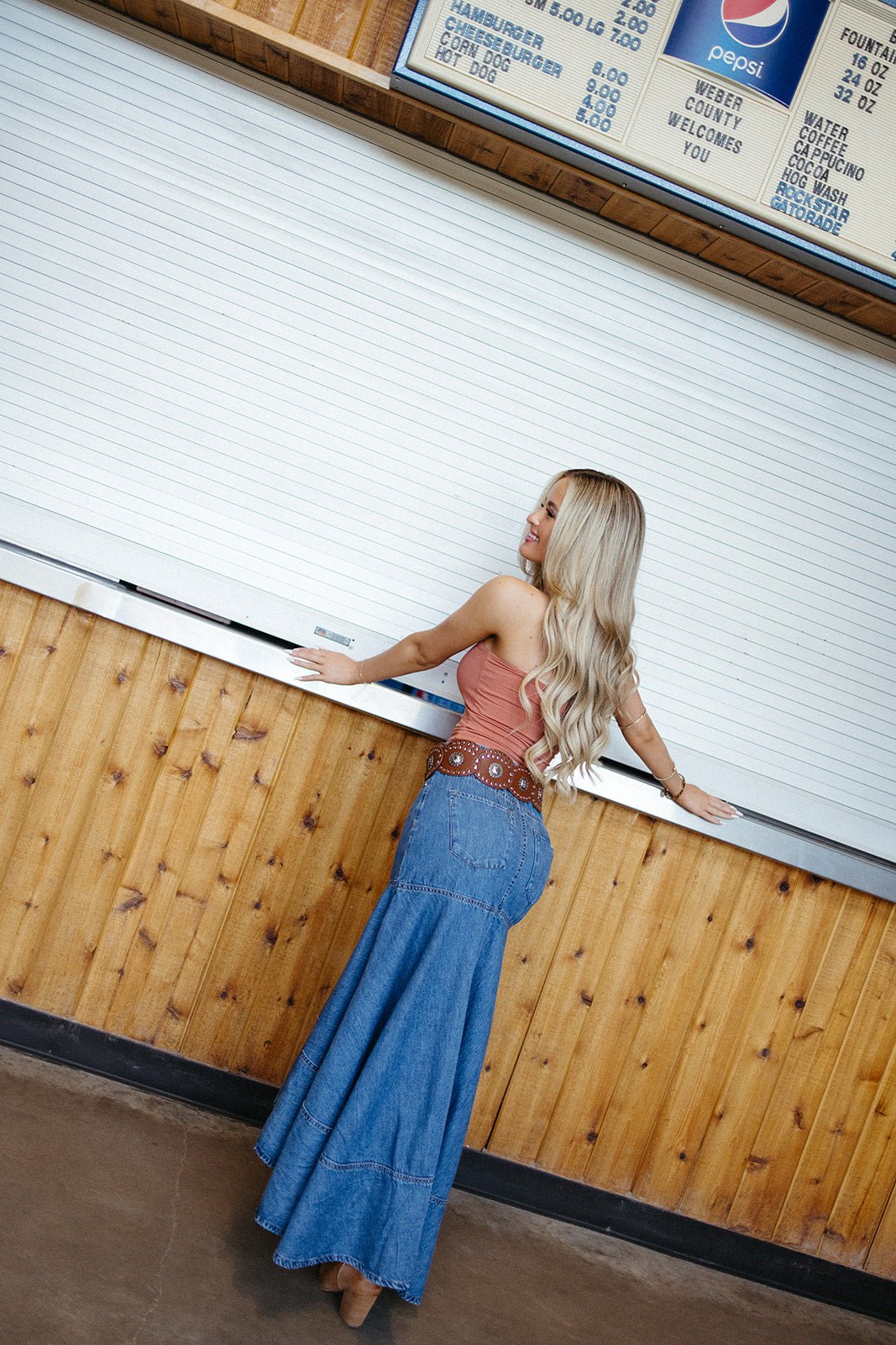 Honkytonk High Low Denim Skirt