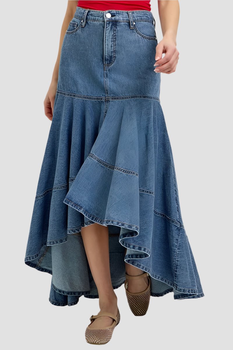 Honkytonk High Low Denim Skirt