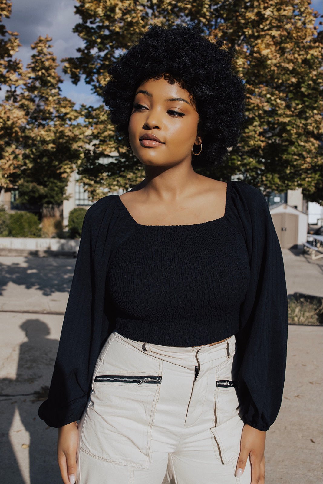 Isabella Smocked Puff Sleeve Crop Top - FINAL SALE