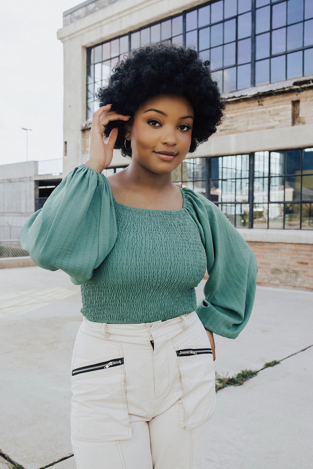 Isabella Smocked Puff Sleeve Crop Top - FINAL SALE