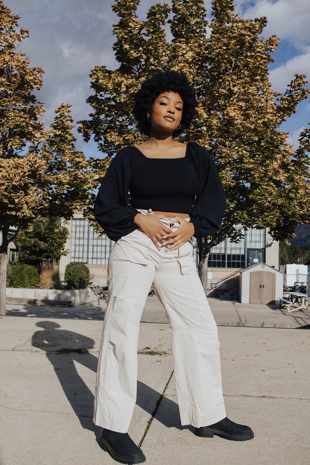 Isabella Smocked Puff Sleeve Crop Top - FINAL SALE