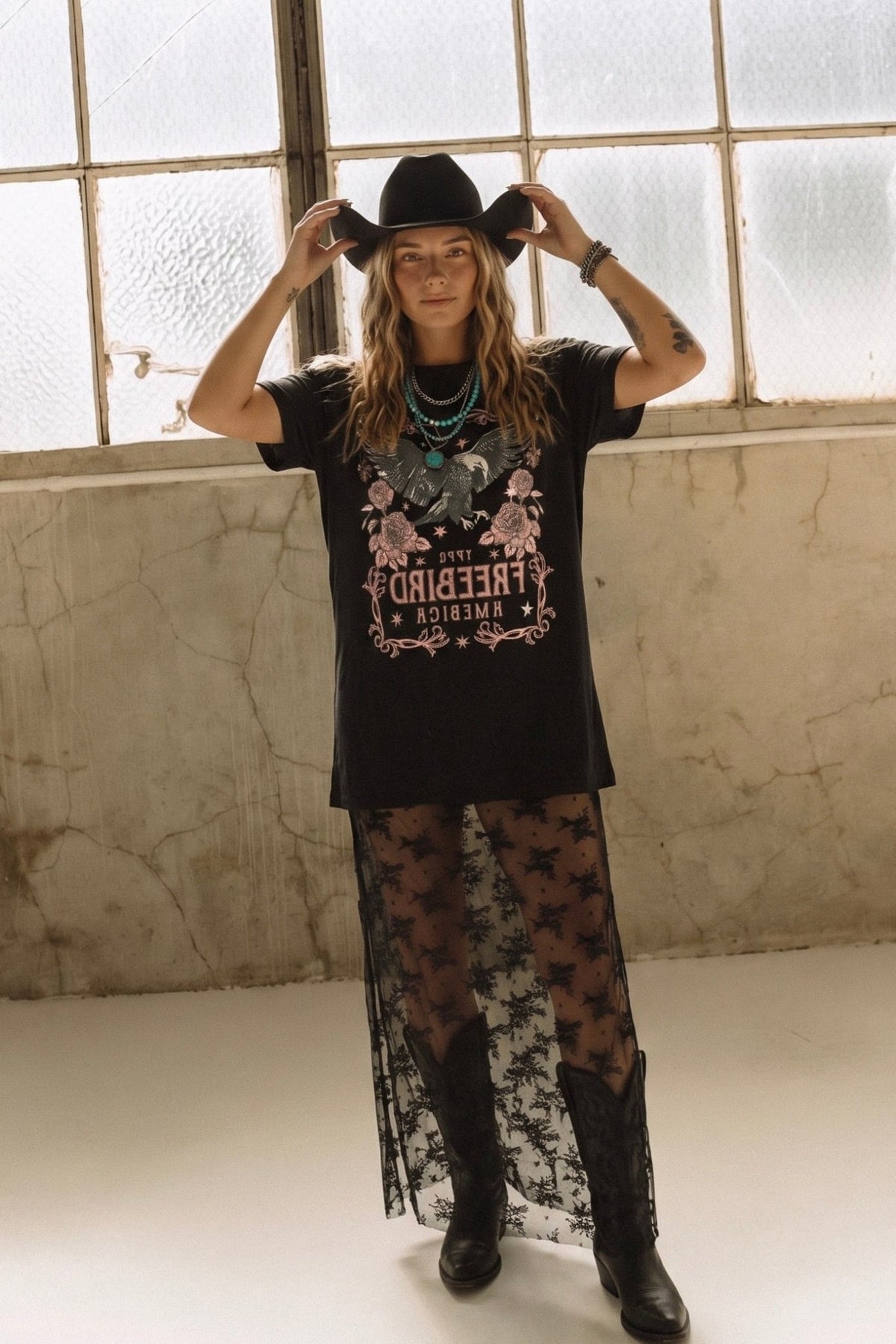 floral maxi dress with cowboy boots Jaded Rose Graphic Lace Color:DREAM LANDSCAPE MULTICOLOR feed-cl2-blochcollection Tartan Highland Scottish Dance 100% polyester.