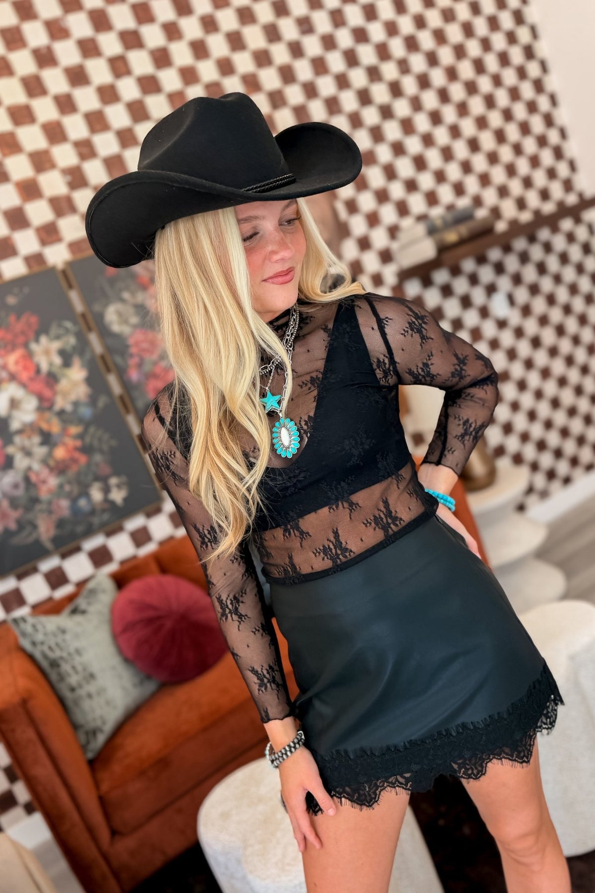 Jagged Romance Sheer Lace Top