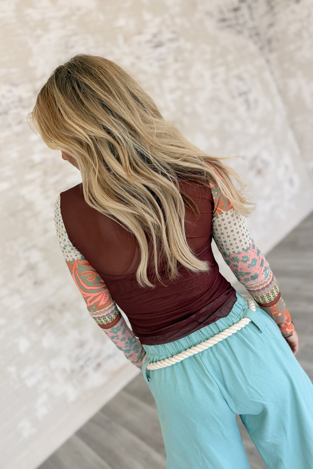 Kaleidoscope Crush Floral Mesh Top