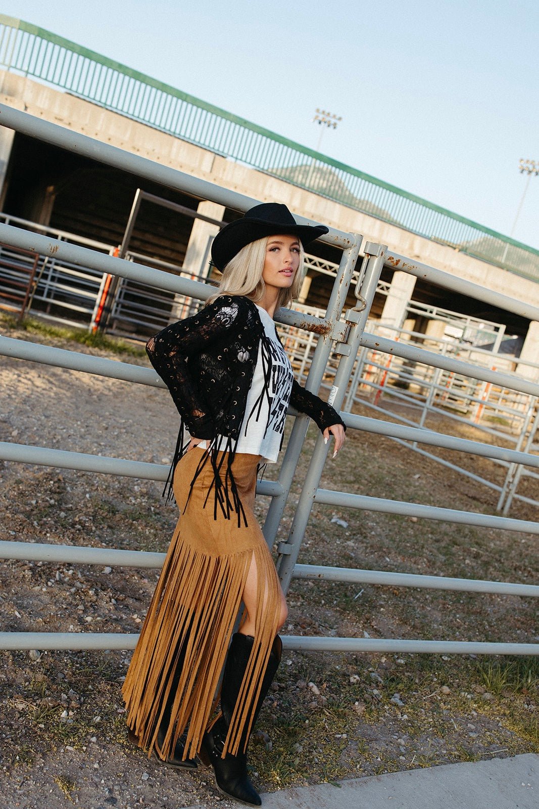 Kash Fringe Lace Crop Jacket