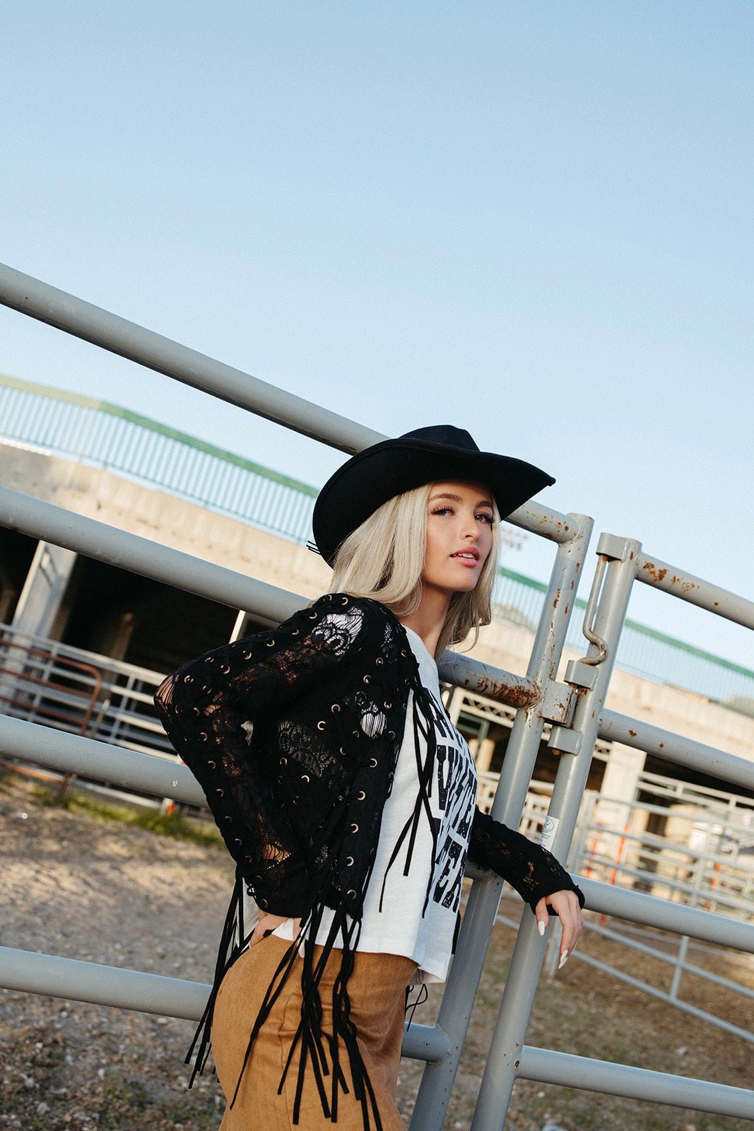 Kash Fringe Lace Crop Jacket